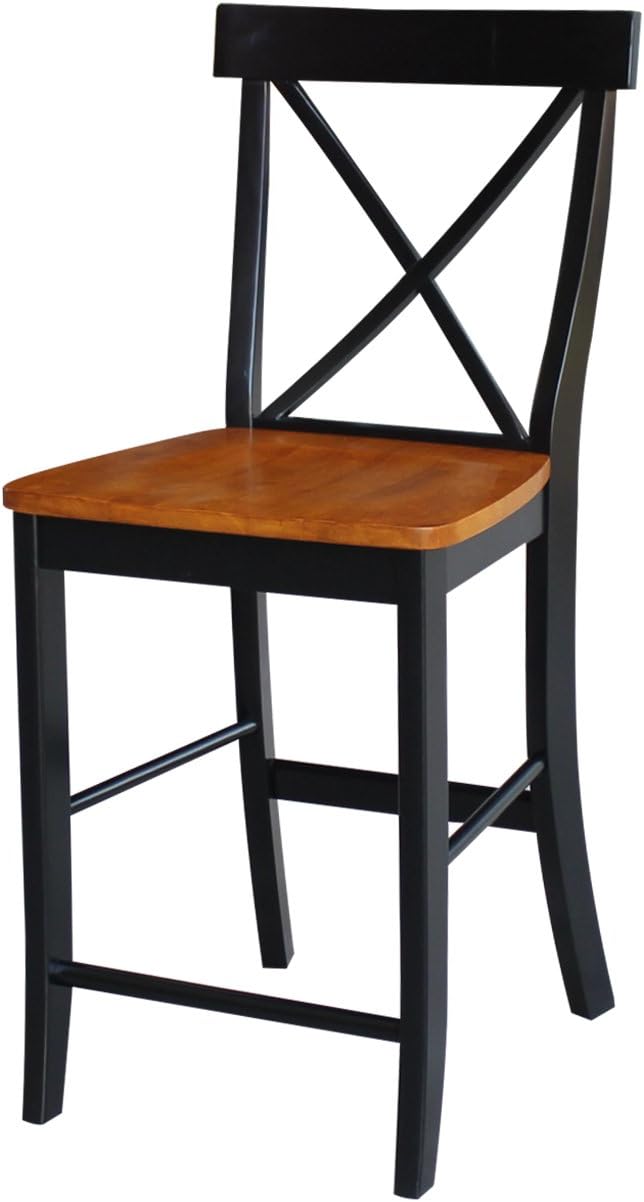 International Concepts X Back Stool Barstool 24 inch Pecan