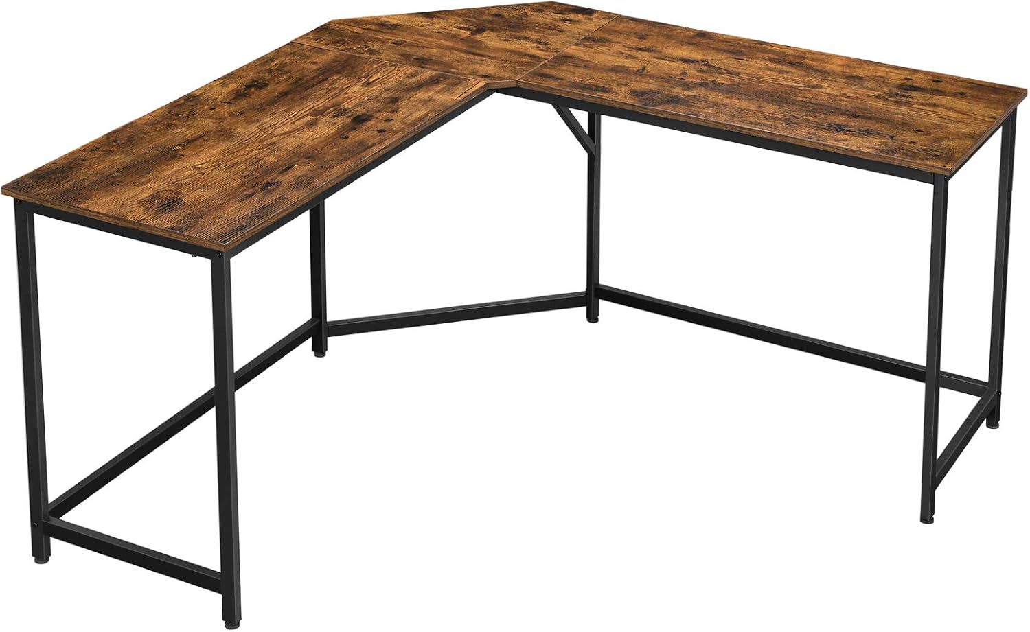 VASAGLE L-Shaped Computer Desk, 58-Inch Corner Desk for Study, Home Office Writing Workstation, Gaming Table, Space-Saving, Easy Assembly, Industrial Design, Rustic Brown and Black ULWD73X