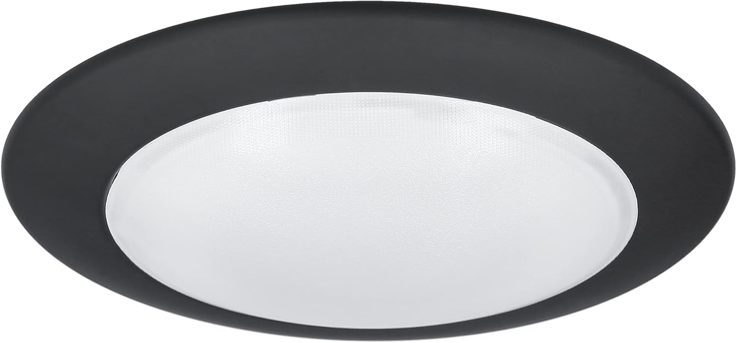 Luminance LED Flush Mount Disk Light | Energy Star Dimmable Ceiling Fixture for Hallway, Living Room, Kitchen | Indoor/Outdoor Lighting with Modern Low Profile Design, Black and White, 7.5 Inches