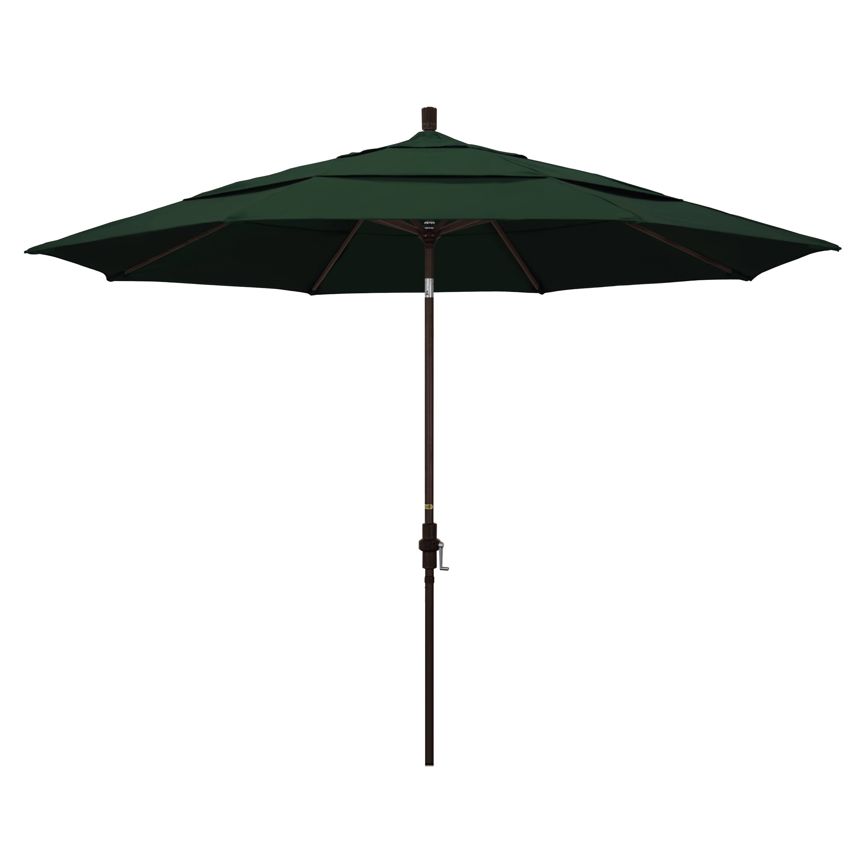 California Umbrella-194061161494-11& Aluminum Market Umbrella with Double Wind Vent SA46 - Hunter Green 117: BronzePacifica