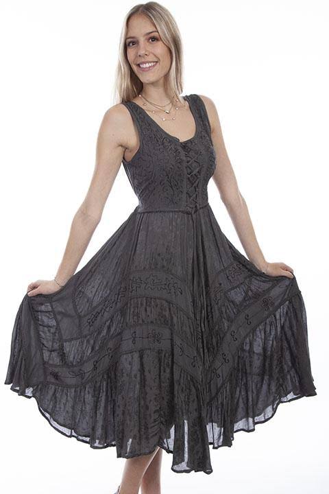 Scully Gun Metal Lace Front Dress L