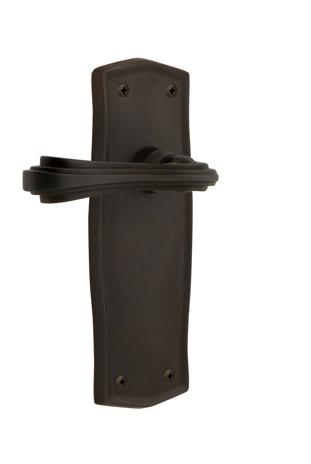 Nostalgic Warehouse PRAFLR_PRV_238_NK Fleur Privacy Door Lever Set with Prairie Oil-Rubbed Bronze