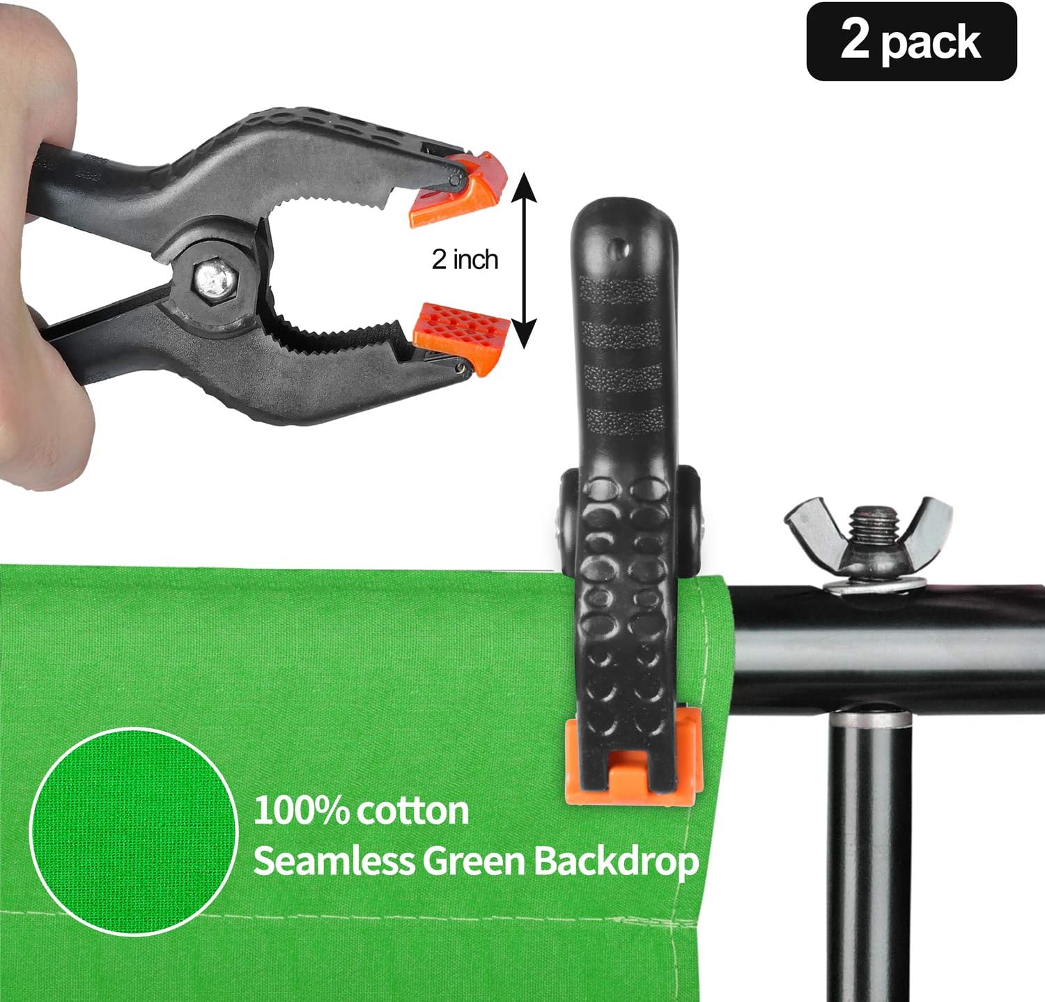 Emart Green Screen Kit, Photography Continuous Lighting and Collapsible Backdrop Stand Set, Background Support System with 24