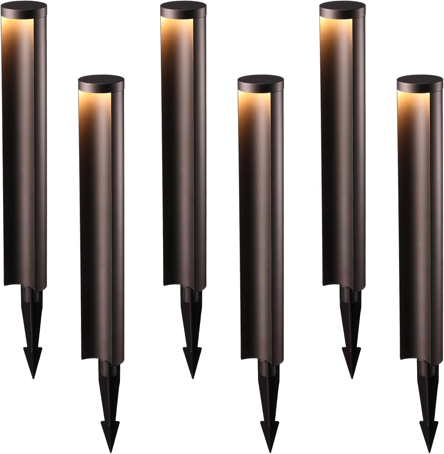 LEONLITE 5W LED Landscape Pathway Light, 12-24V Low Voltage Side Lit Path Lights, IP65 Waterproof Yard Backyard Driveway Sidewalk Light, Die-Casted Aluminum, 3000K Warm White, Pack of 6