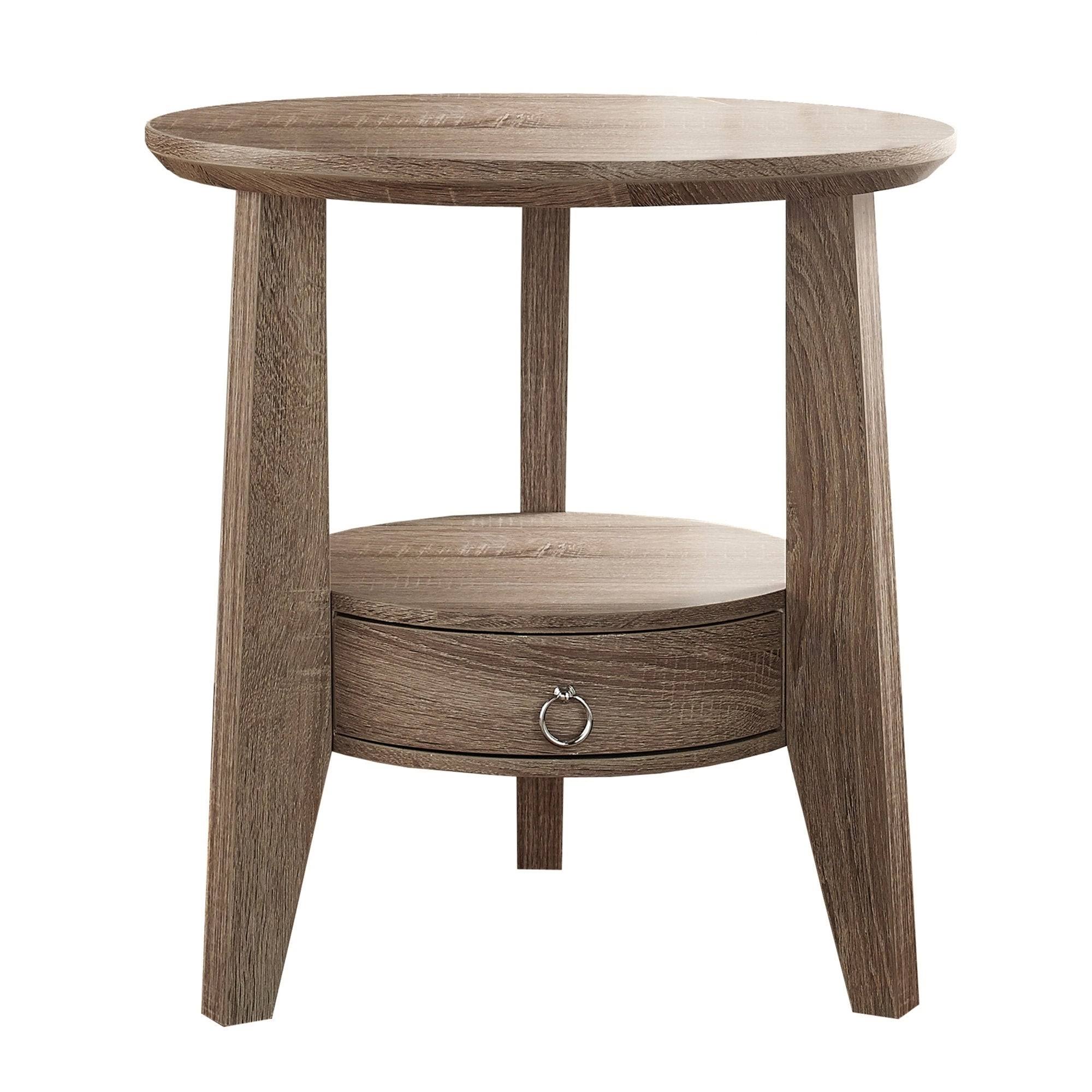 Monarch Specialties Dark Taupe Accent Table with Drawer