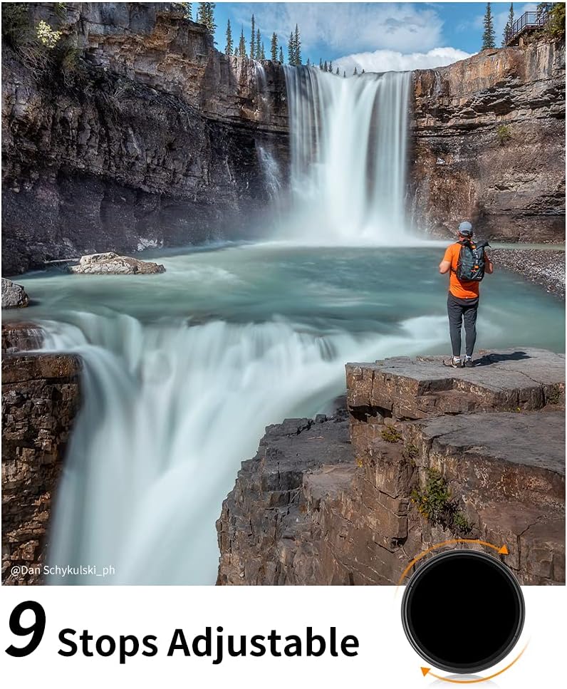 K&F Concept 82mm Variable ND Lens Filter & Filter Cap Kit (2 Pcs) Adjustable Neutral Density ND2-ND400 with 18 Multi-Layer Coatings Lens Filter with VND Filter Cap Pack of 2