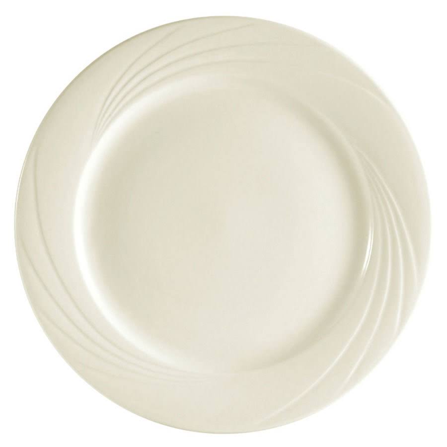 CAC China GAD-8 9-Inch Garden State Porcelain Plate, White, Box of 24