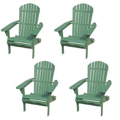 Linsey Wood Folding Adirondack Chair Breakwater Bay Color: Green