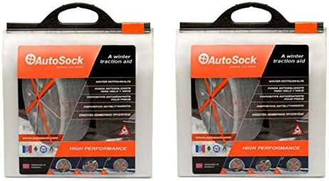 AUTOSOCK AS645-2 Traction Wheel and Tire Cover for Ice & Snow Easy Install Tire Chain Alternative Set of 2 Pair