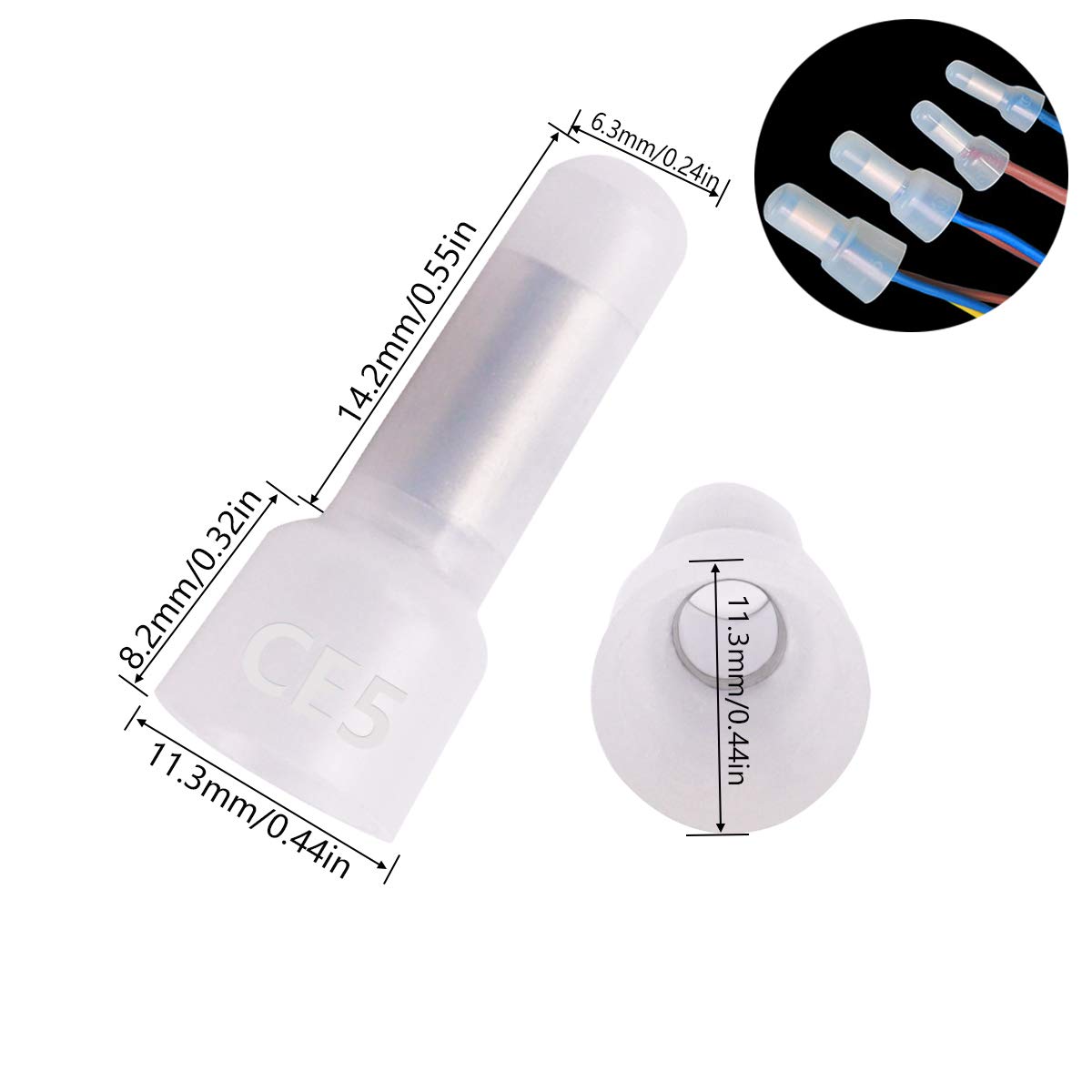 mxuteuk 150 Pcs Closed End Crimp Connector 12-10 AWG Crimp Cap Nylon Wire Connectors Terminal Kit CE-5 Pack of 2