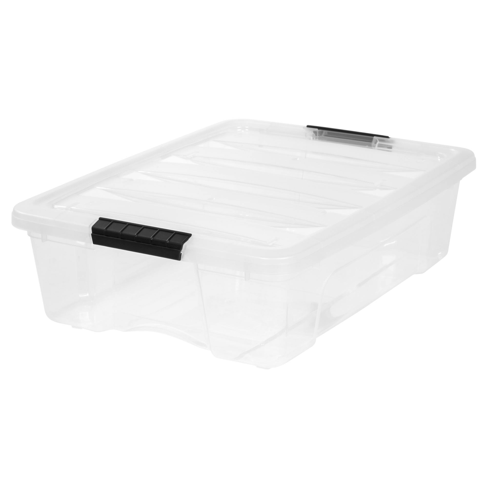 Iris 26 Qt. Stack u0026 Pull Plastic Storage Box, Clear Set of 6