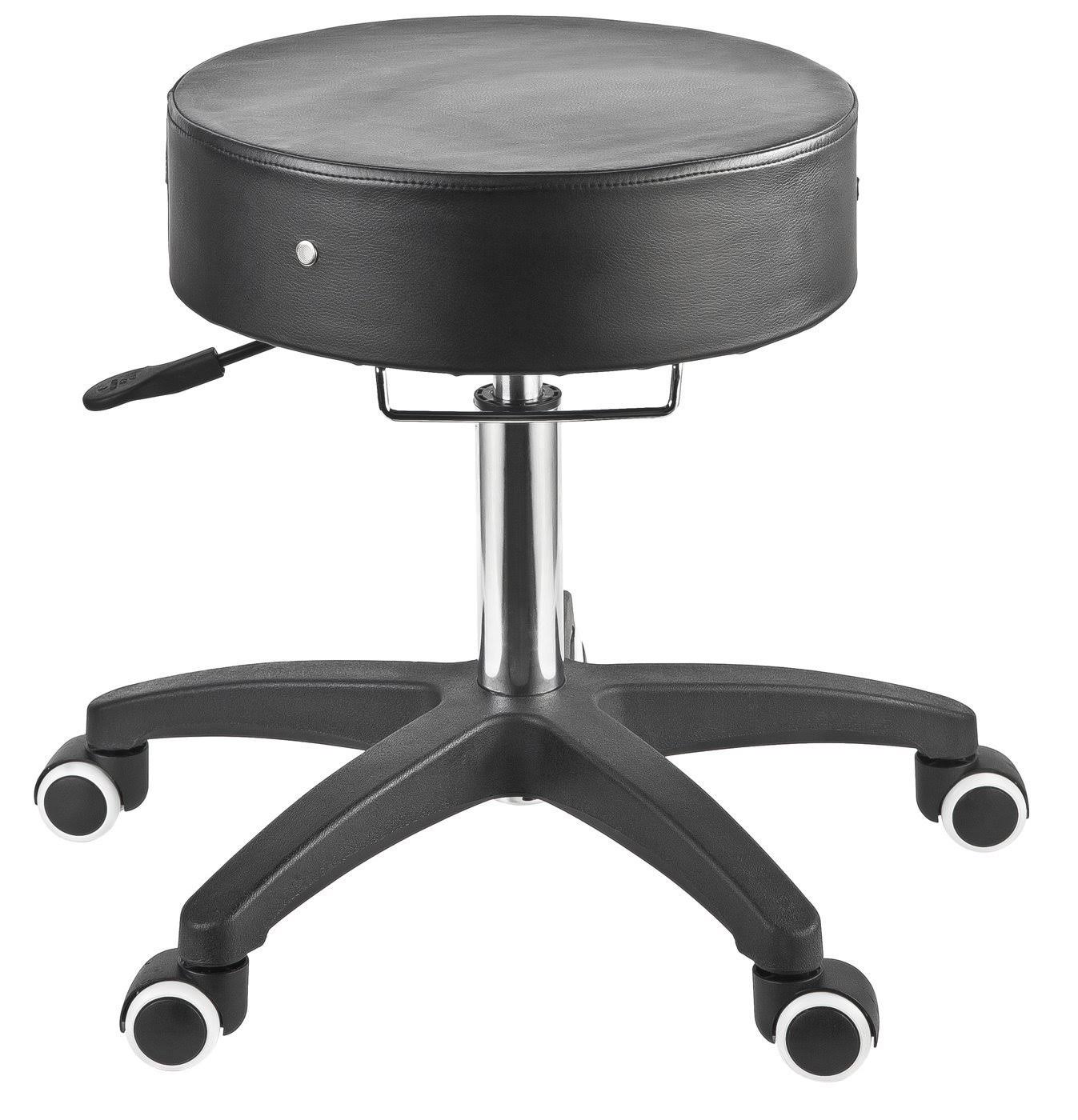 Master Adjustable Rolling Stool, Black