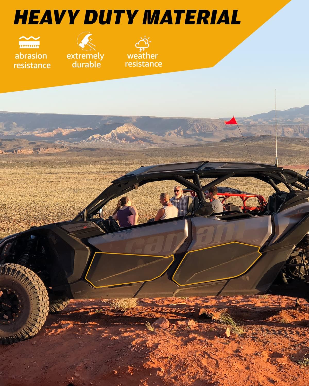 A & UTV PRO Lower Door Panels Inserts & Custom Door Handles, for Can-Am Maverick X3 Max RS DS 2017-2022, Front & Rear 4 door Plastic Doors with Metal Frame Door Latches Accessories