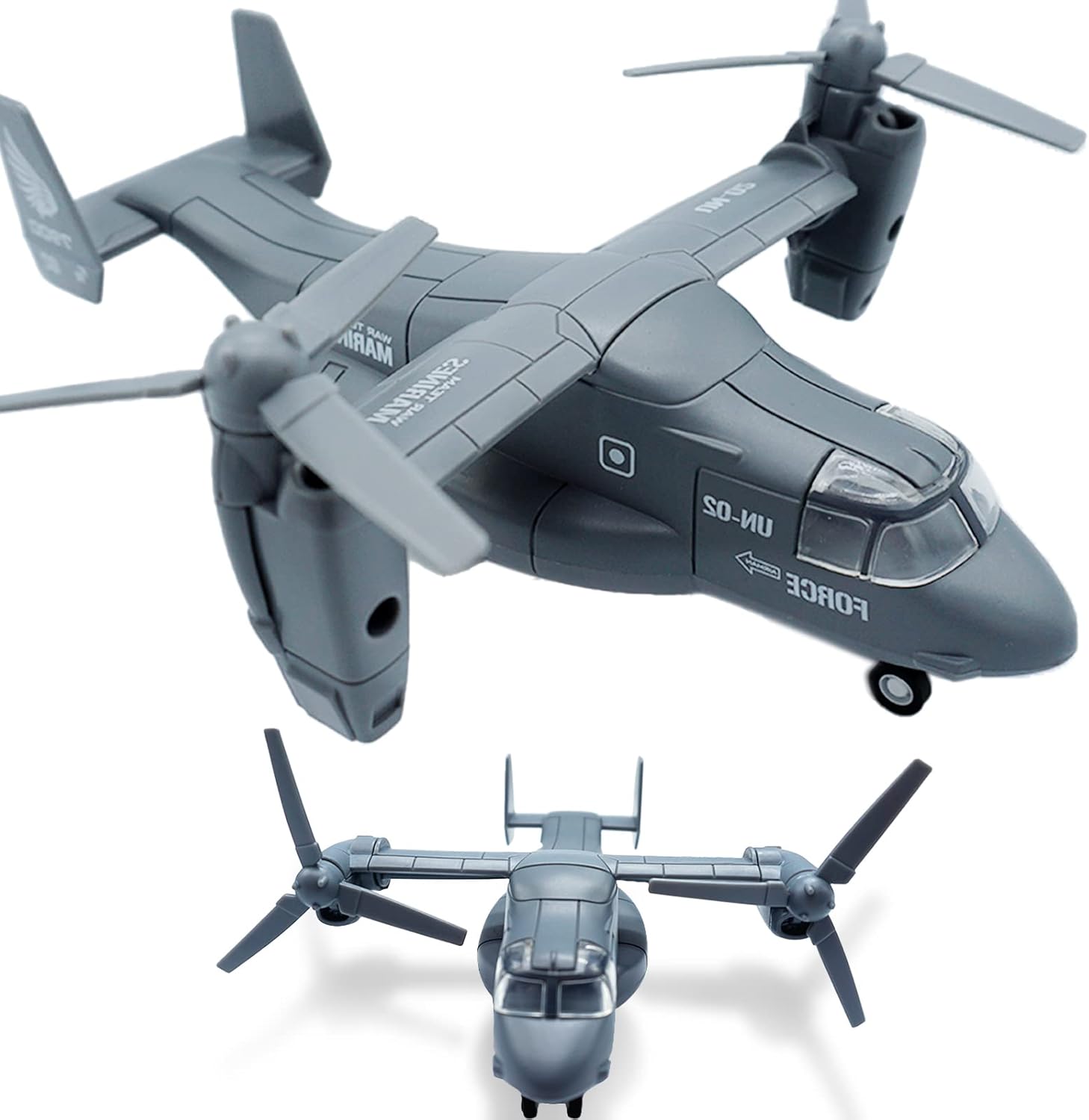 OTONOPI Military Helicopter Toy Marines Force Plane Model Military Transport Aircraft Fighter Jet Die-Cast Metal Pull Back Airplanes with Lights and Sounds for Kids or Collection