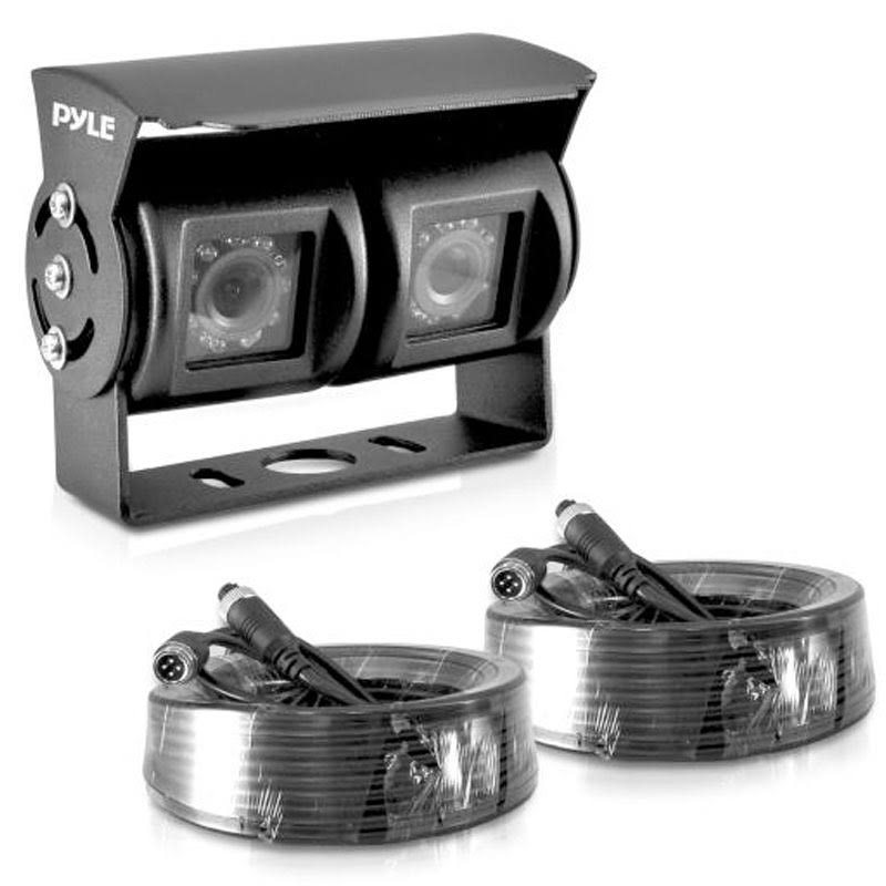 Pyle PLCMTR26 Dual Weatherproof Rearview Backup Camera, DC 12-24V