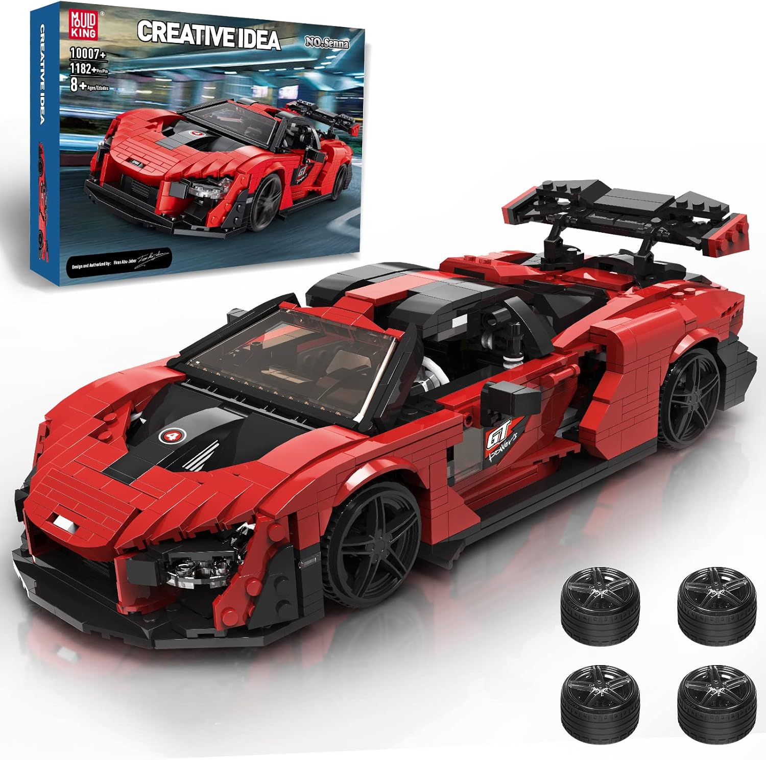 Mould King Creator Car Senna Building Toys, 1:12 Scale Collectible Toy Building Sets to Build and Display, Recreation of Endurance Racing Car Building Kits for Kids 8+ and Adults. (1182 Pieces)