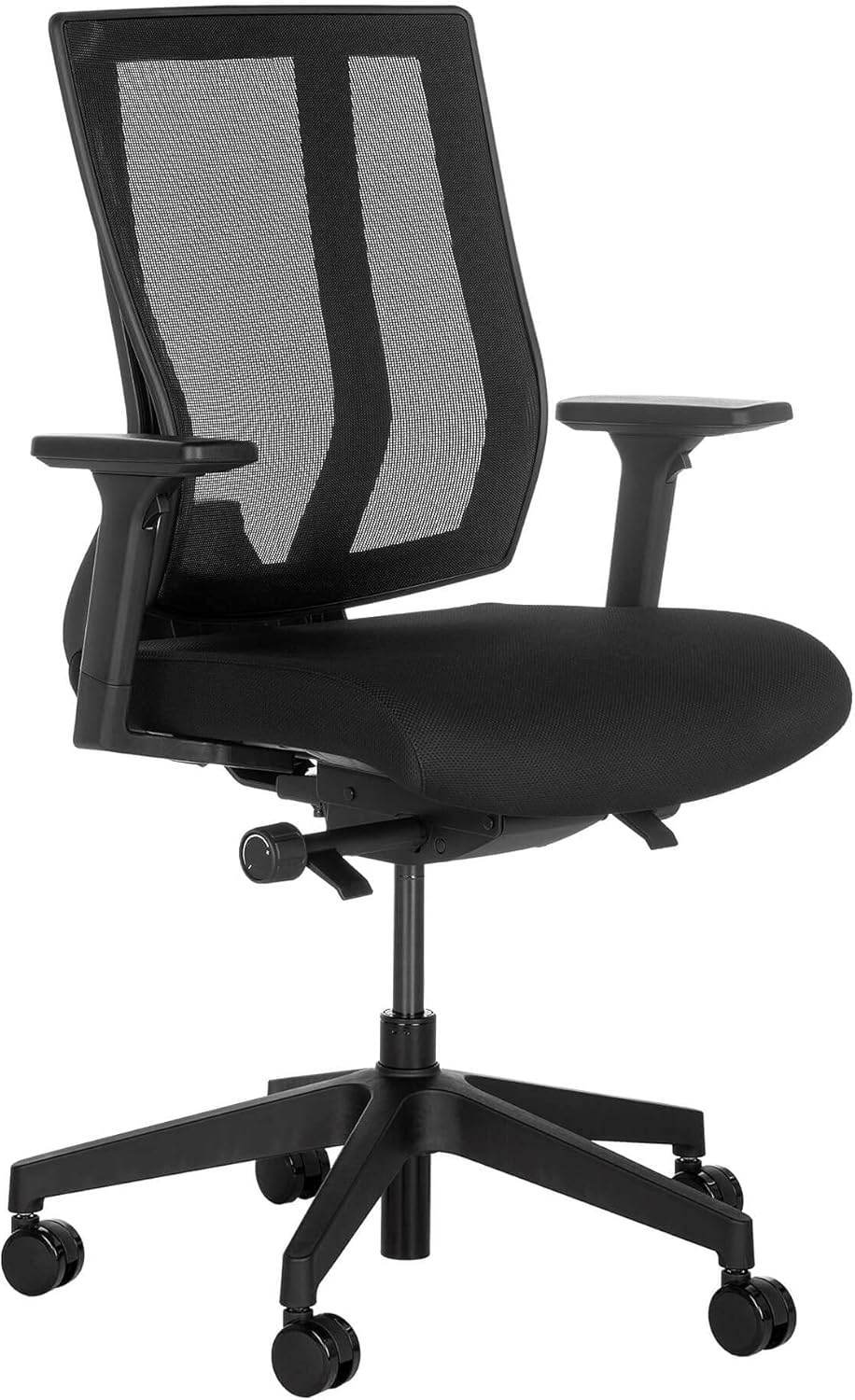Vari Task Chair - Adjustable Office Chair with Armrests & Rolling Casters - Comfortable Mesh Back with Maximum Lumbar Support - Easy Assembly (Black)
