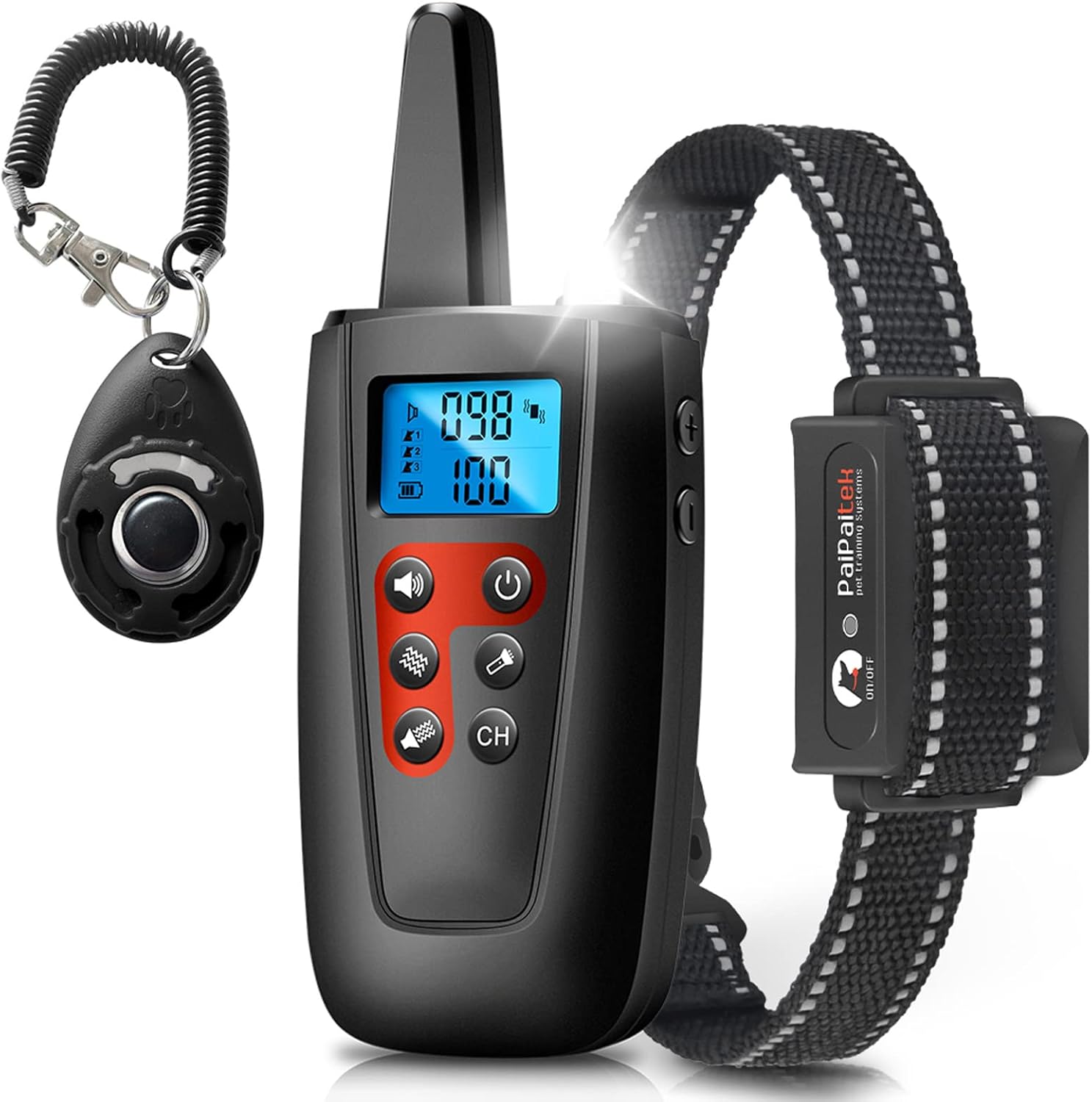 Paipaitek Dog Training Collar No Shock, 3300ft Range Vibrating Dog Collar, IPX7 Waterproof Dog Training Collar with Remote, No Prongs and No Shock, only Sound and Vibration Collar for Training Dogs Pack of 2