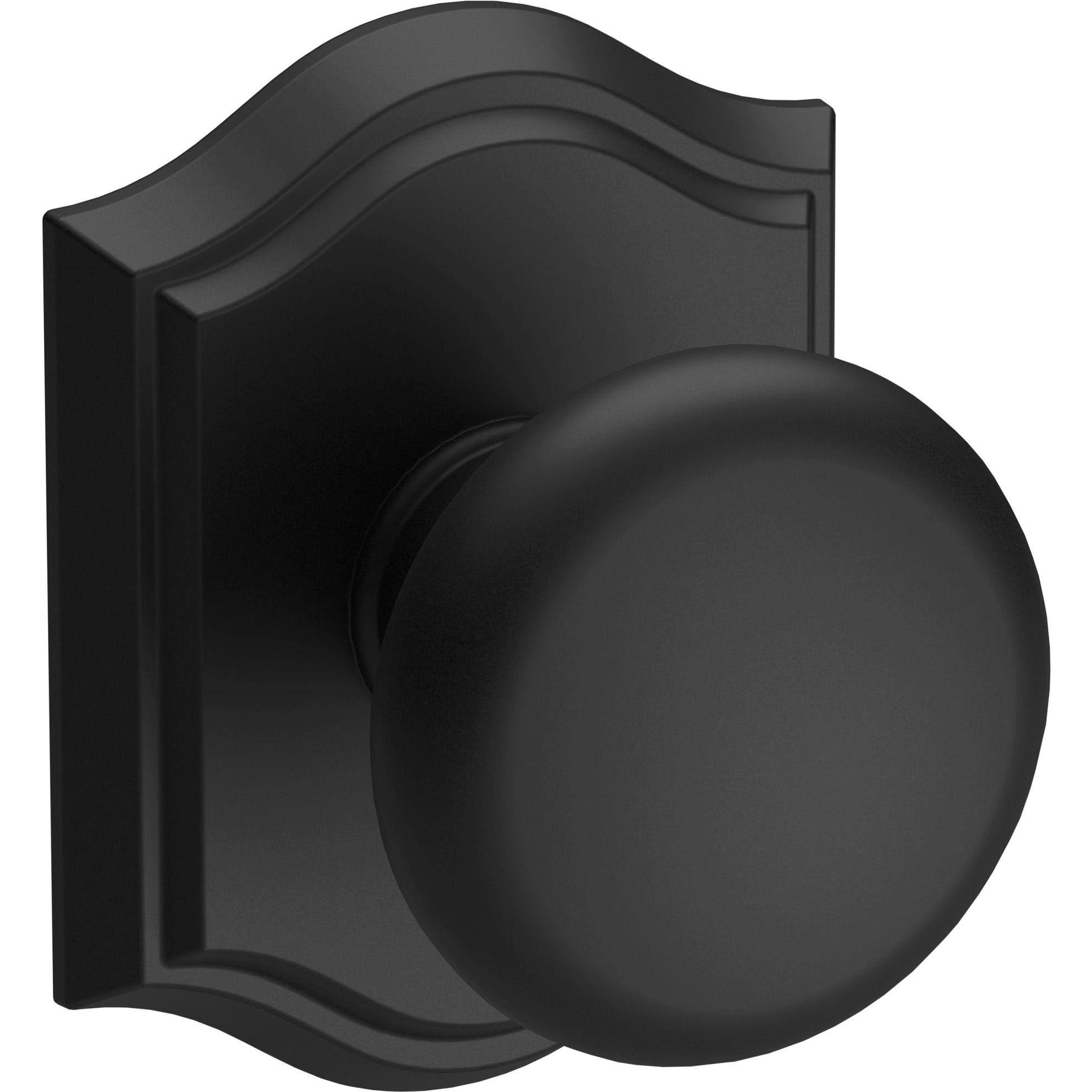 Baldwin PS.ROU.TAR Round Passage Knobset with Traditional Arch Rose - Satin Black