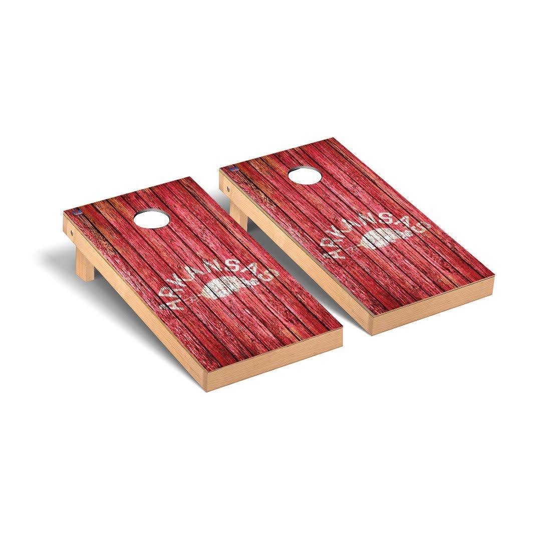 Arkansas Razorbacks 2& x 4& College Vault Weathered Cornhole Board Set