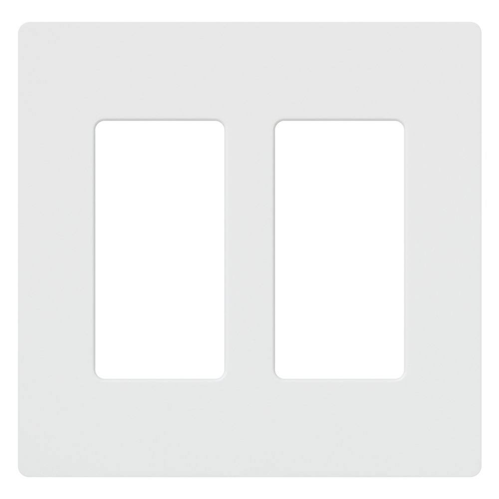 Lutron CW-2-WH-48 Claro 2-Gang Wall Plate, White, 48-Pack