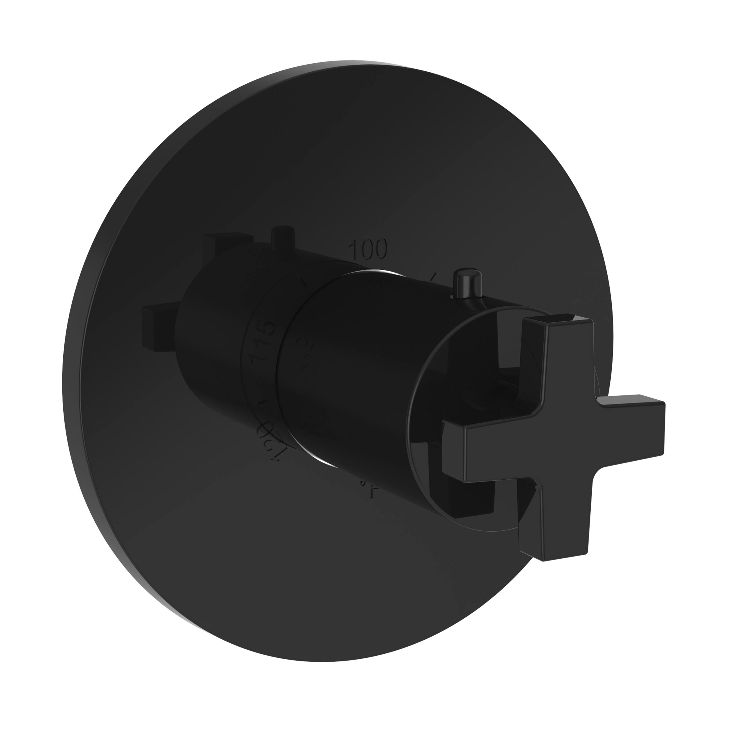 Newport Brass 3-2984TR/54 Dorrance 3/4x22 Round Thermostatic Trim Plate with Handle Gloss Black