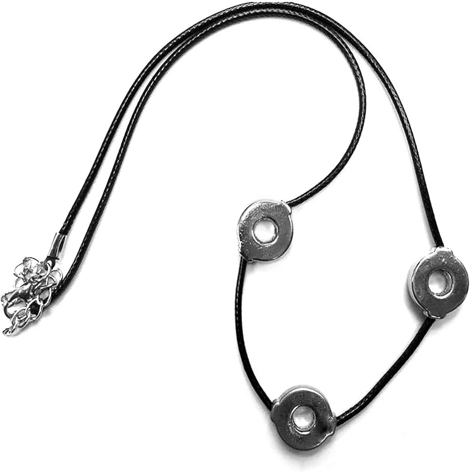 Anime Cosplay 3 Loops Necklace Pendants for Ninja Cosplay Themed Party, Costume Silver