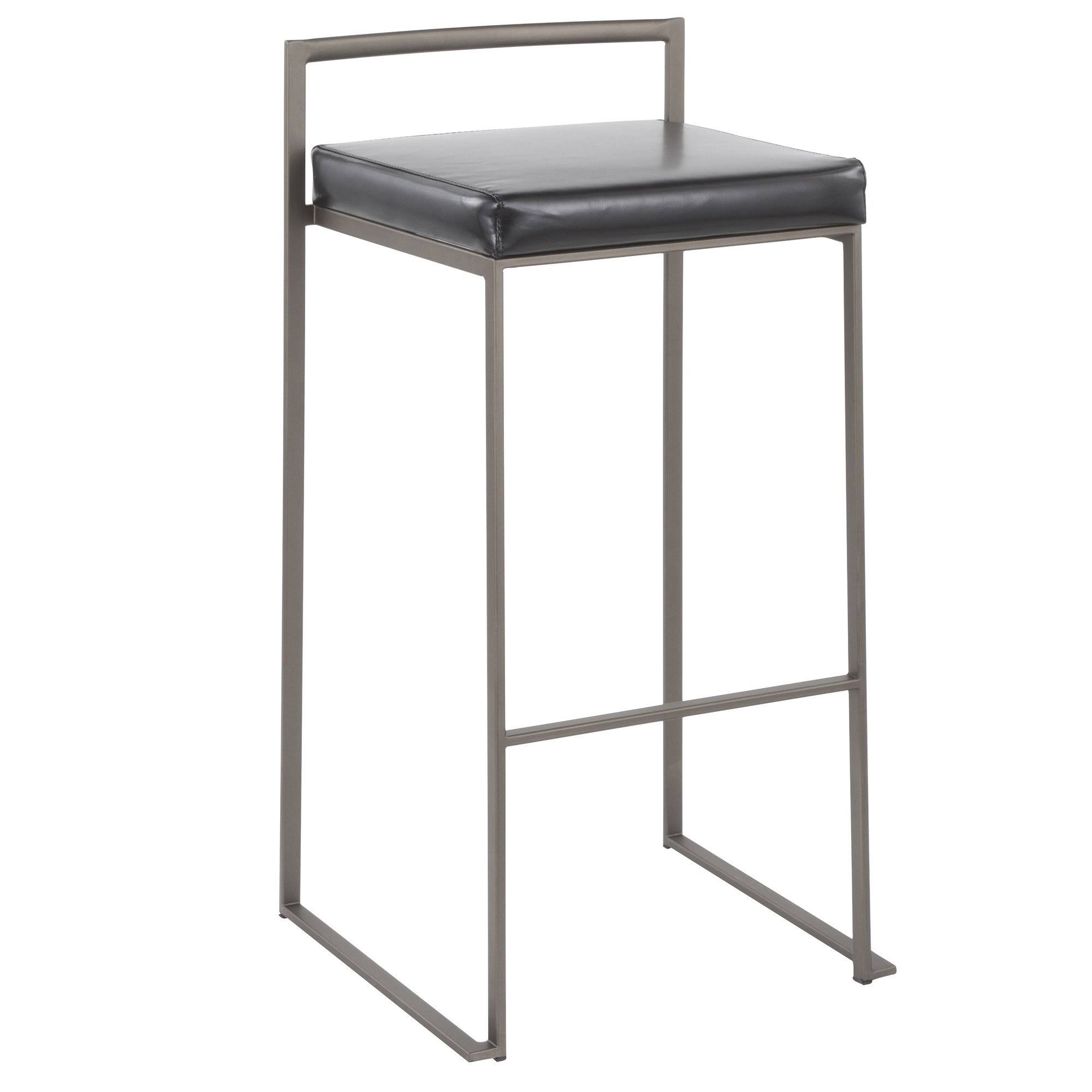 LumiSource Fuji Grey Stacker Barstool Set of 2