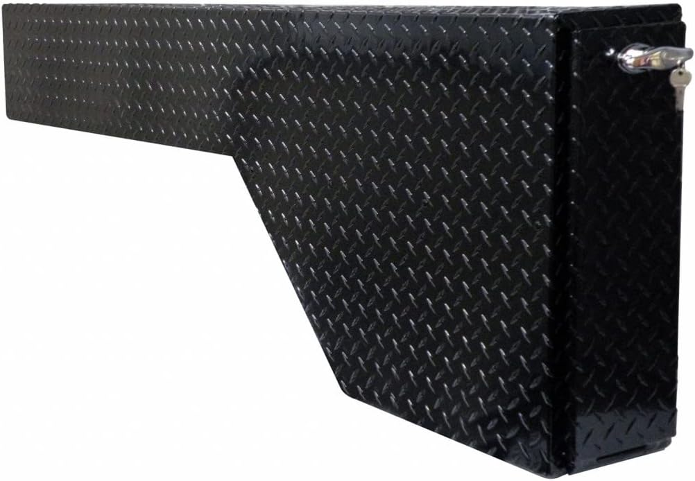 Lund Specialty Storage Box Universal Aluminum | Black | Dim A: 56; Dim B: 8.25; Dim C: 20.5; Dim D: 18.25; Dim E: 26; Dim F: 12; Dim G: 9