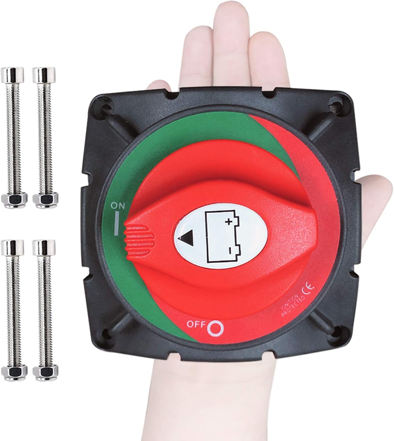 Ampper High Current Battery Switch, 12-48 V Battery Master Cut Disconnect Switch Isolator for Marine Boat, Ship, Yacht, RV, Truck (On/Off, High Current)