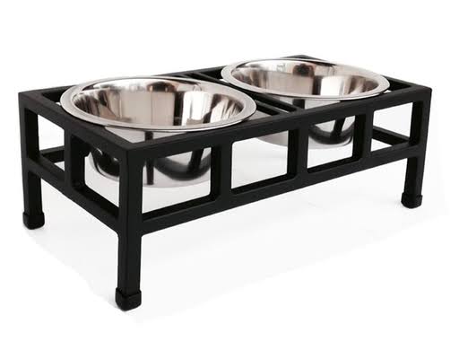 Pets Stop Four Square Double Diner Black / Large