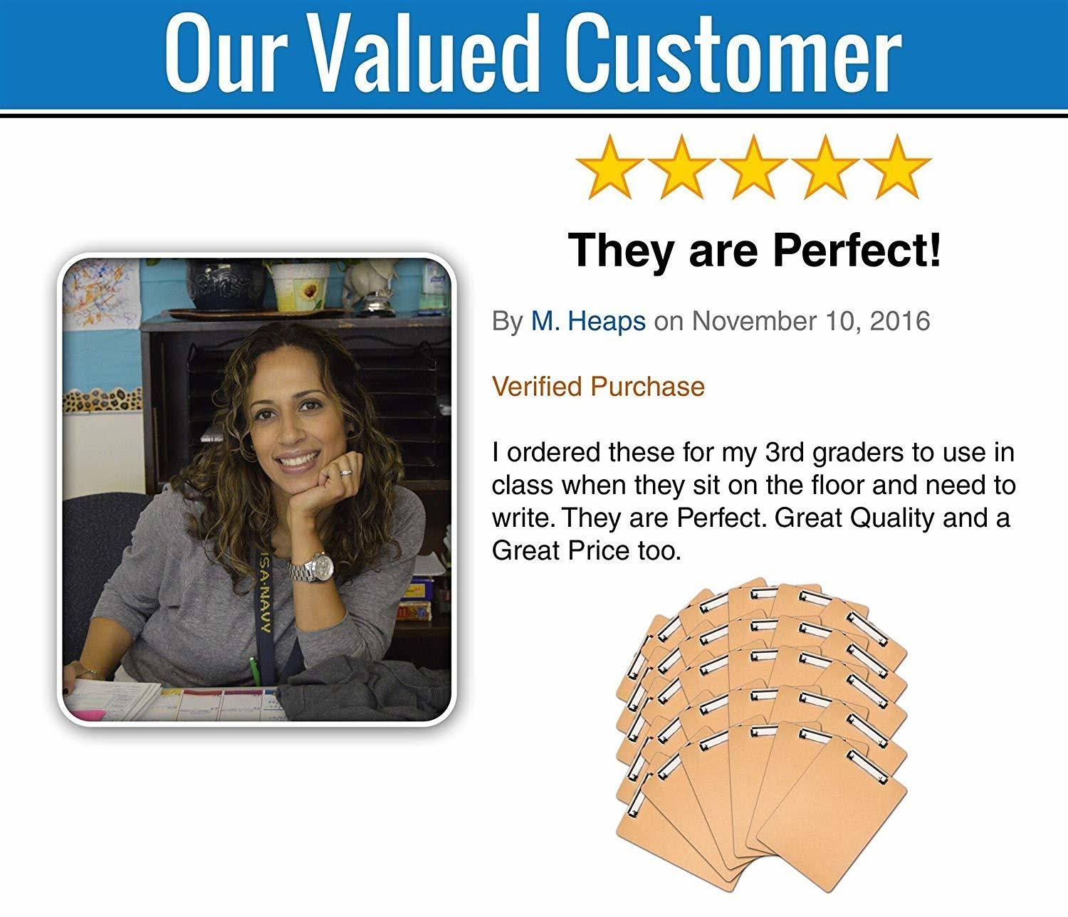 Clipboards Set of 30 by Office Solutions Direct! Eco Friendly Hardboard Pack Low