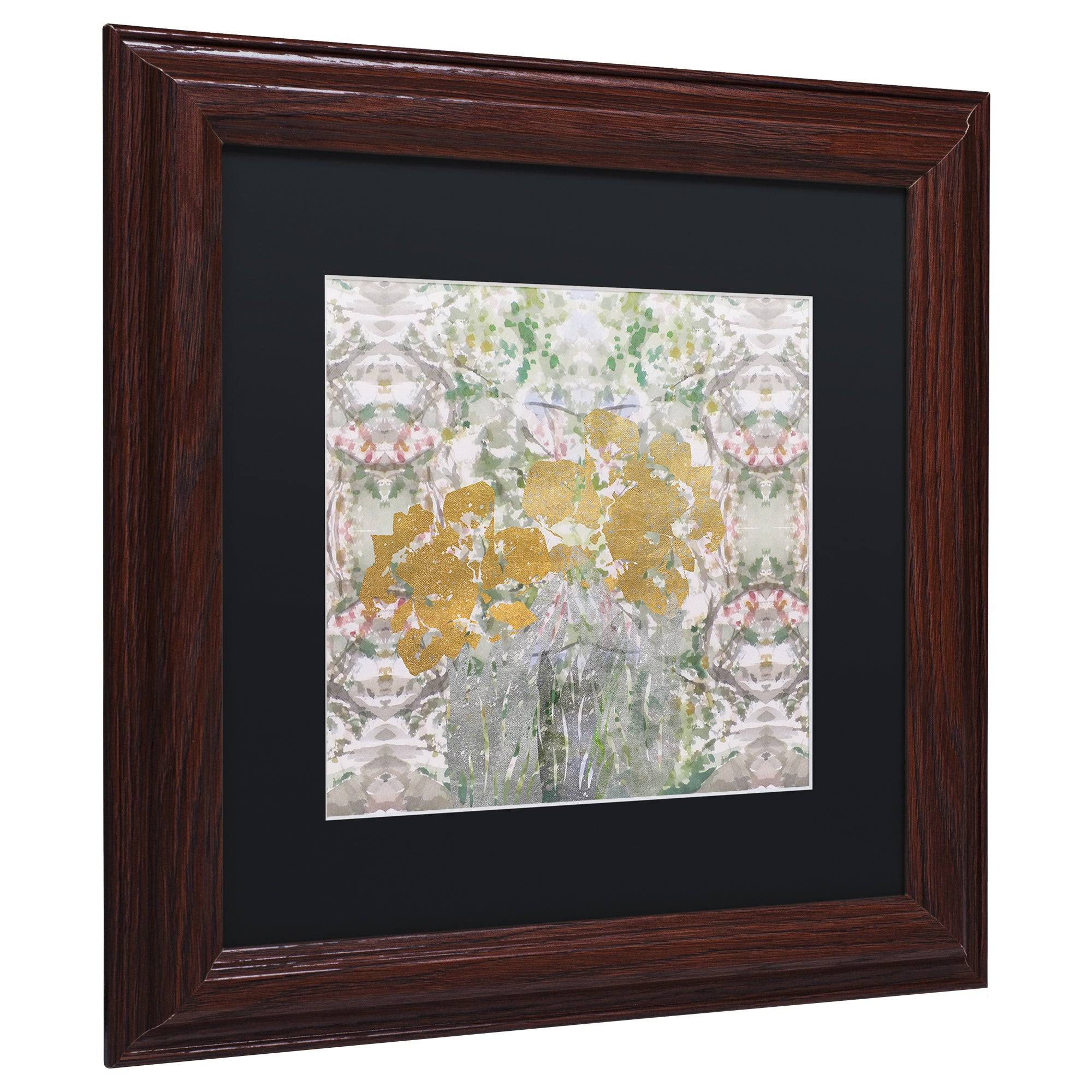 Trademark Fine Art ALI5700-W1616BMF Floral Abstract by Lisa Powell Braun, Black Matte, Wood Frame 16x16-Inch
