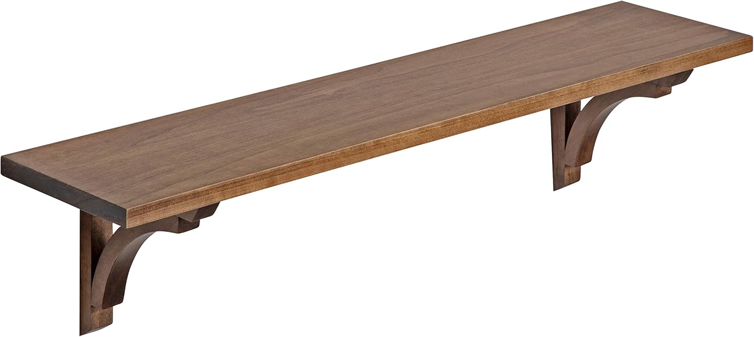 Kate and Laurel Corblynd Traditional Wood Wall Shelf, 24 inches, White Pack of 2