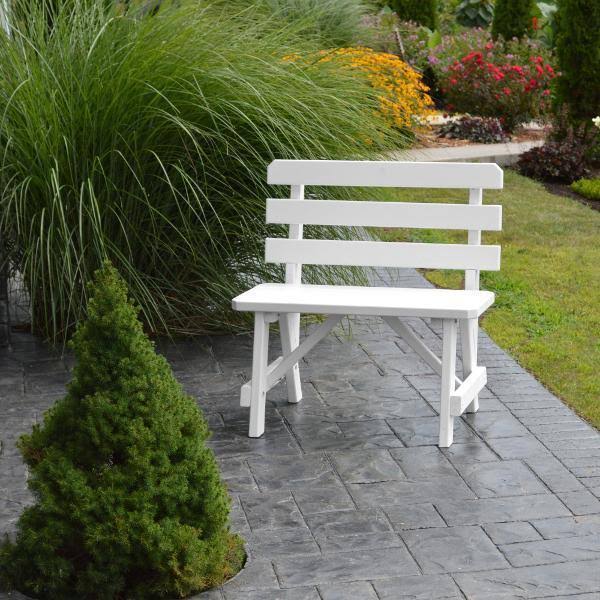 Yellow Pine Traditional Backed Bench 2ft / Natural Stain