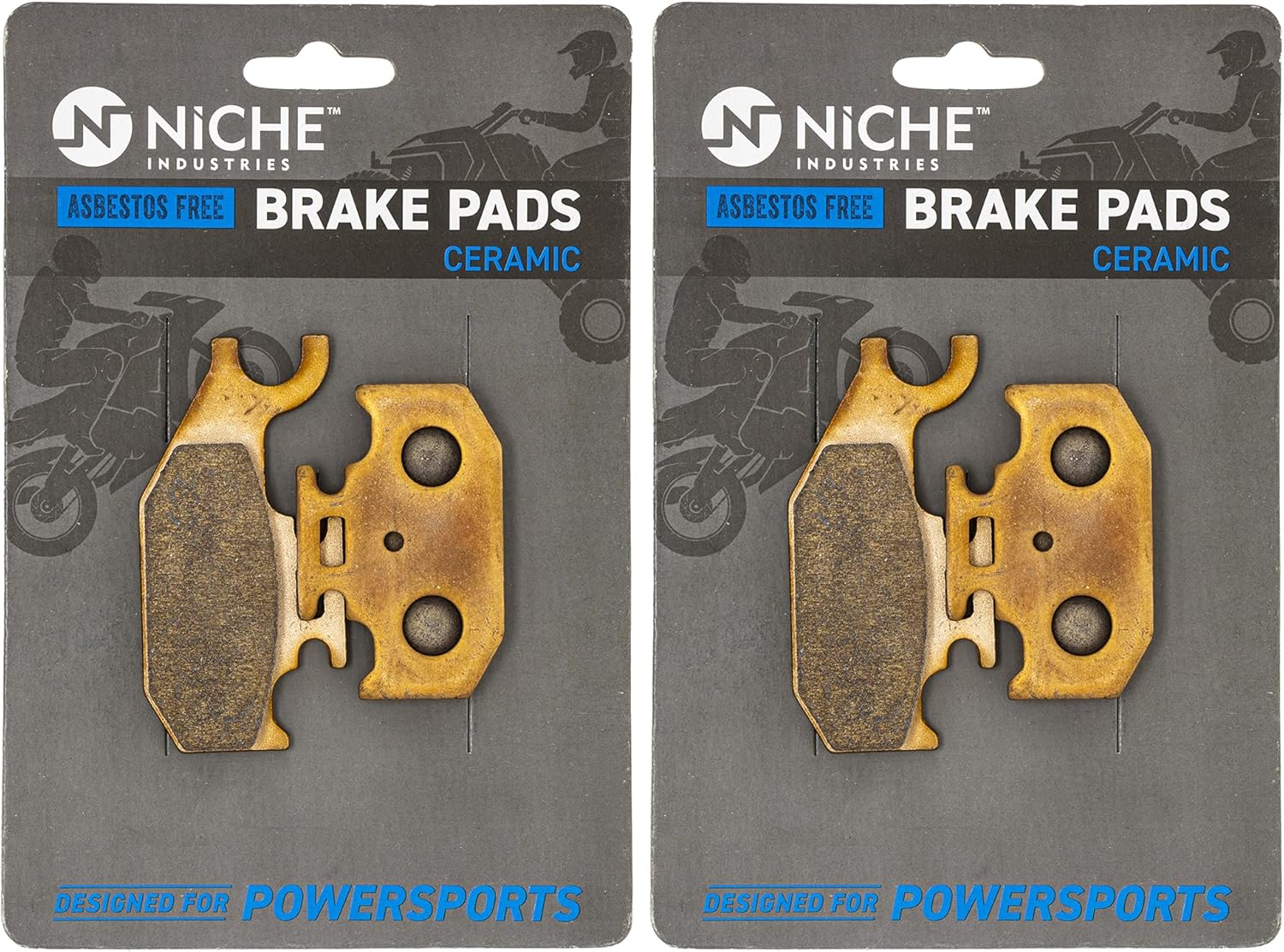 NICHE Ceramic Front/Rear Brake Pad Set for Can-Am 705600349 705601147 705600350 2 Pack