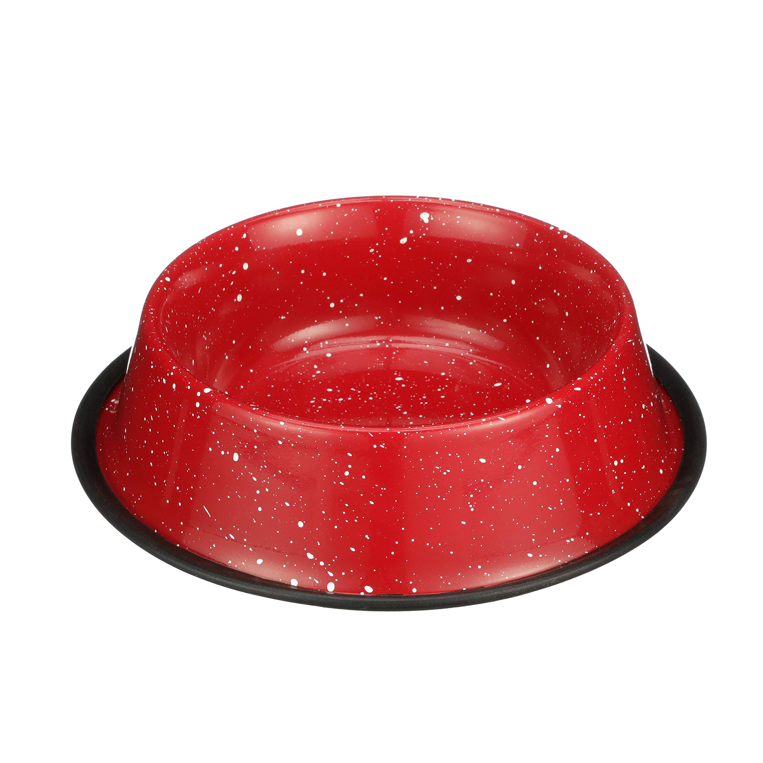 Neater Pet Brands Outdoor Camping Style Pet Bowl - Enamel Ware Blue Black Granite Colors - Dog Cat No Tip Skid Bowls (2000 mL, R