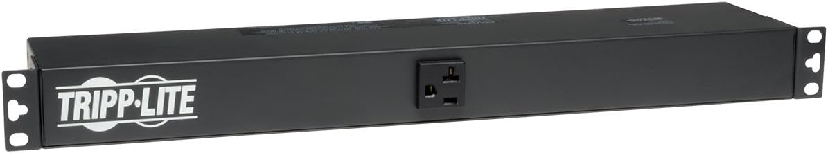 Tripp Lite Metered PDU, 20A, 12 Outlets (5-15/20R), 120V, L5-20P / 5-20P, 110-127V Input, 15 ft. Cord, 1U Rack-Mount Power, 2 Year Warranty (PDUMH20) black
