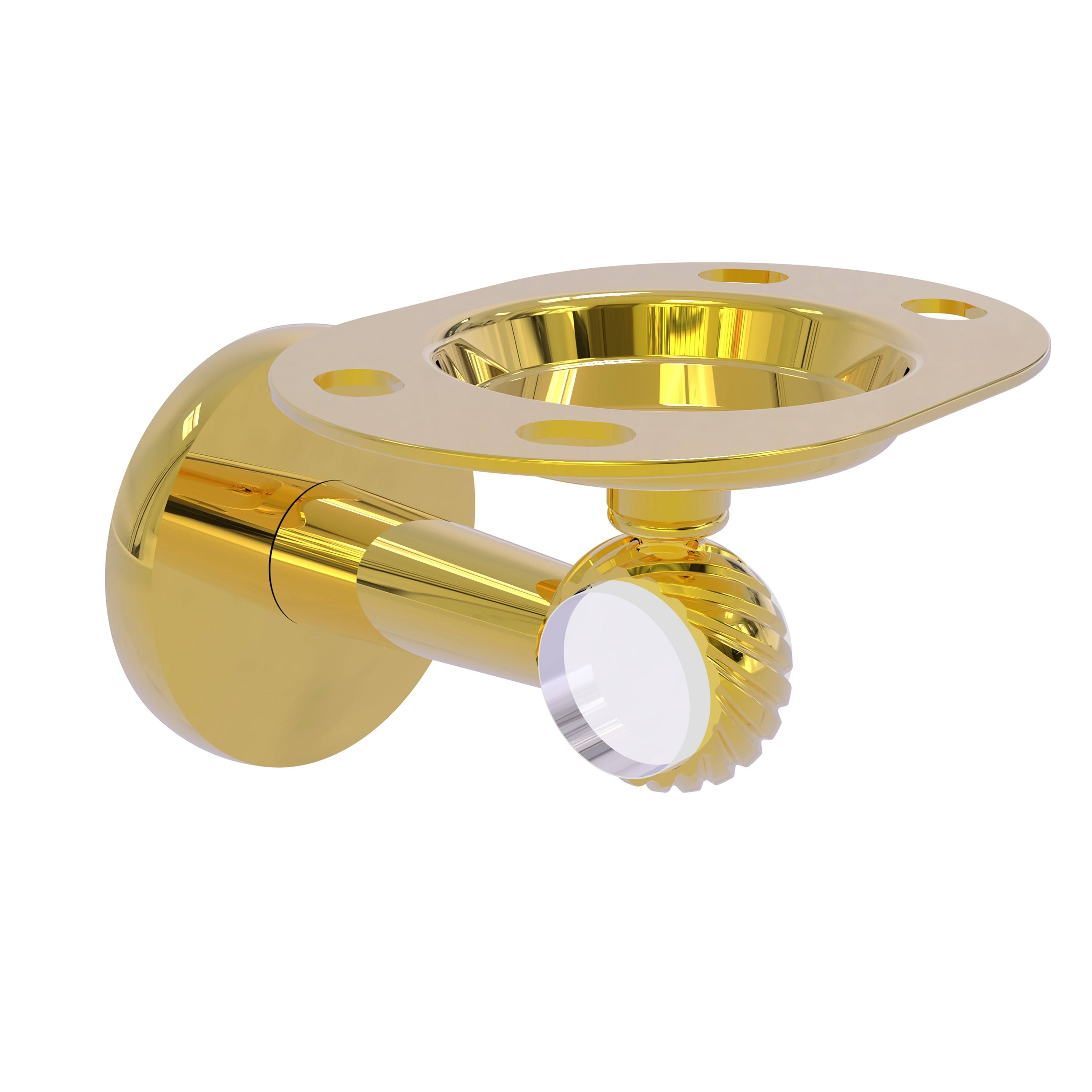 Allied Brass Clearview Collection Tumbler and Toothbrush Holder with Twisted Accents - Polished Chrome