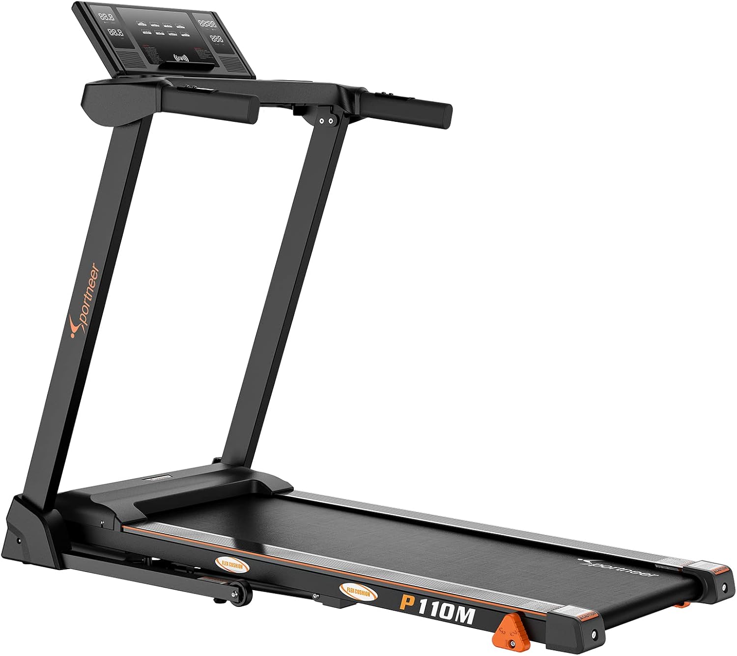 Sportneer Folding Treadmill with Incline, Portable Compact Treadmill Electric Treadmill Running Machine for Home, 64 Preset Programs, Wireless Phone Charger, Easy Assembly