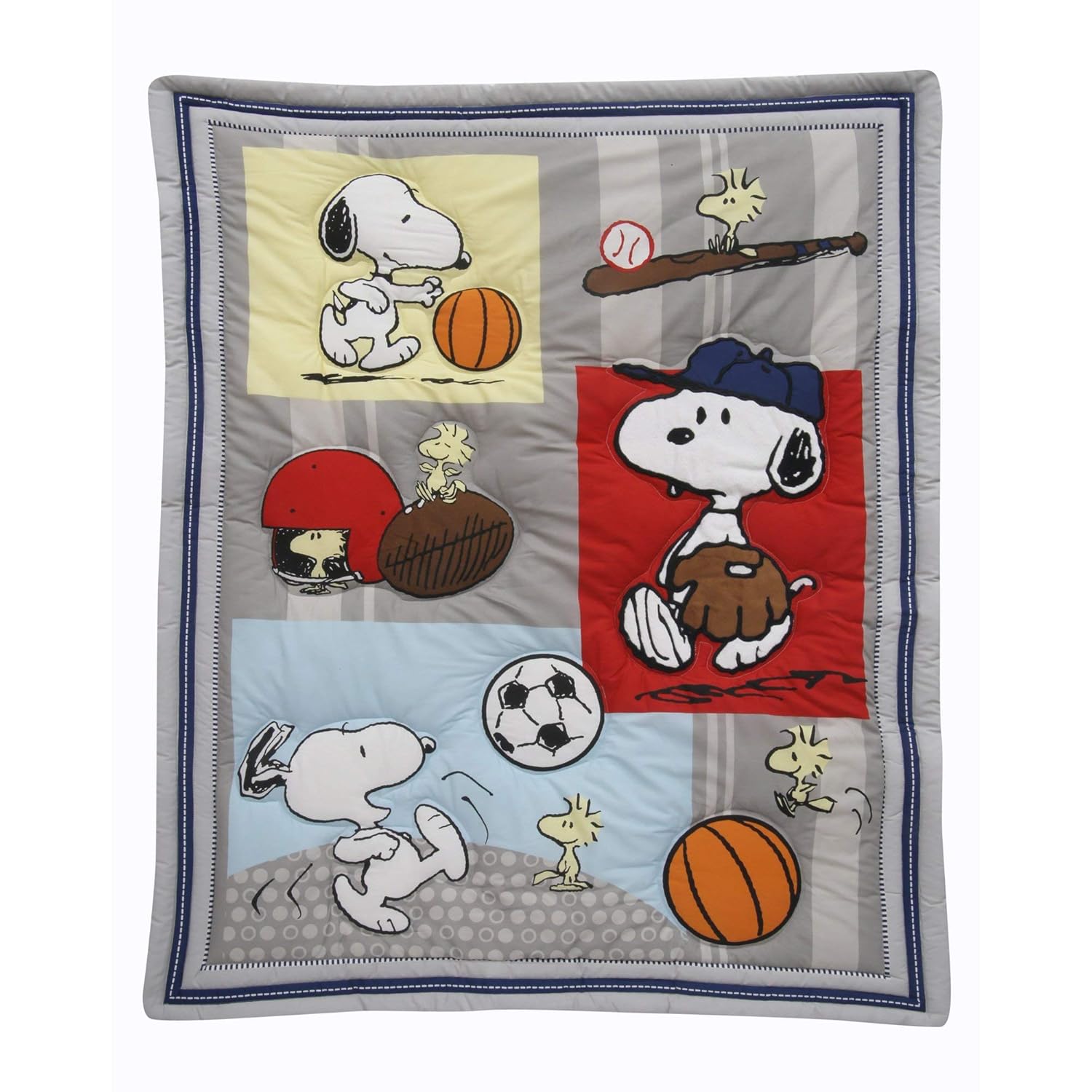 Bedtime Originals 3 Piece Snoopy Sports Bedding Set Blue Pack of 2