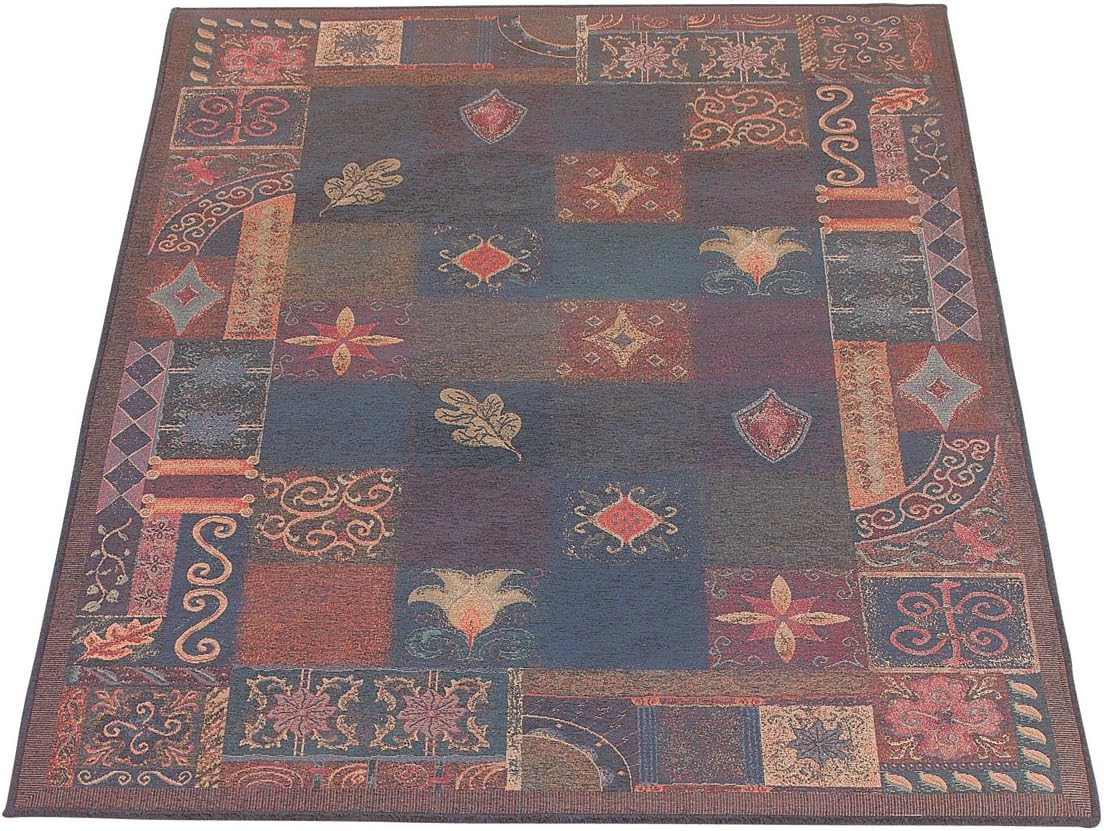 Renovators Supply Manufacturing Rectangular Area Rug 6ft X 4ft Red Chenille for Living Room Patchwork Style