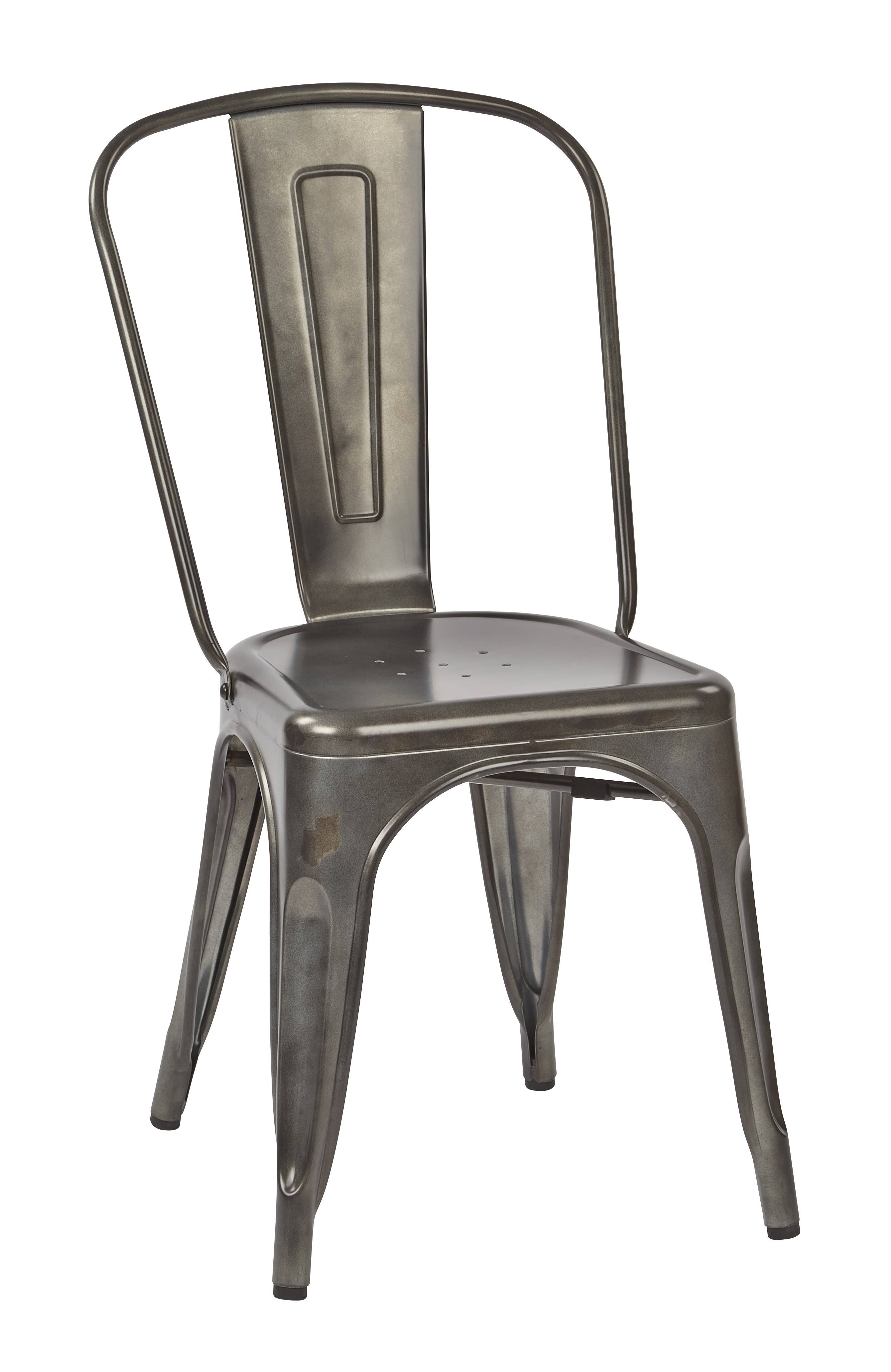 Bristow Armless Chair - Matte Galvanized (4-Pack)