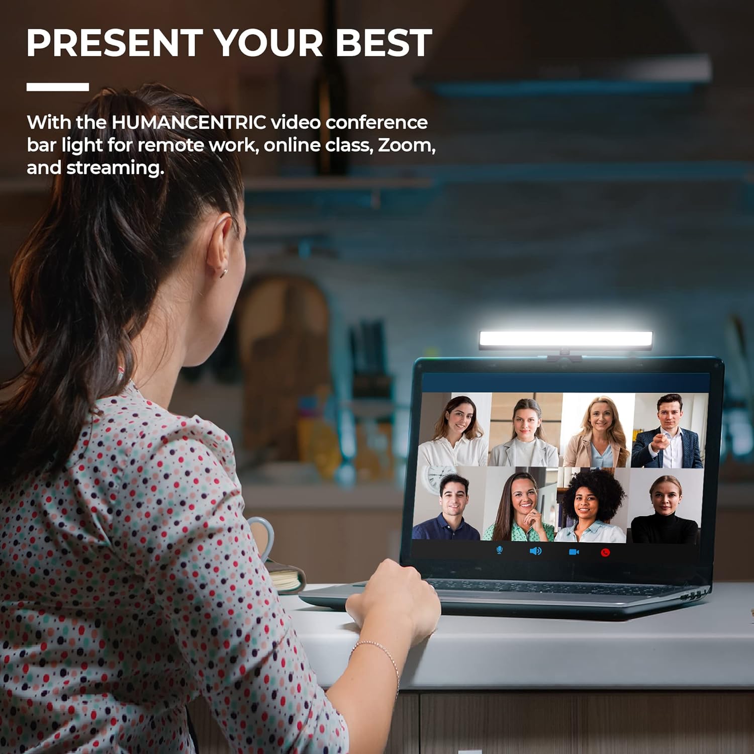 HumanCentric Video Conference Lighting, Webcam Light and Zoom Light for Streaming, Monitor and Laptop Light for Video Conferencing, Remote Work Zoom Lighting for Computer, Powered By USB-C, Single Kit Pack of 2