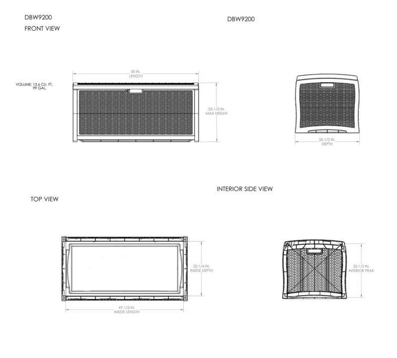 Deck Box Indoor Outdoor Patio Accessories Pool Storage Bench Weather Resistant