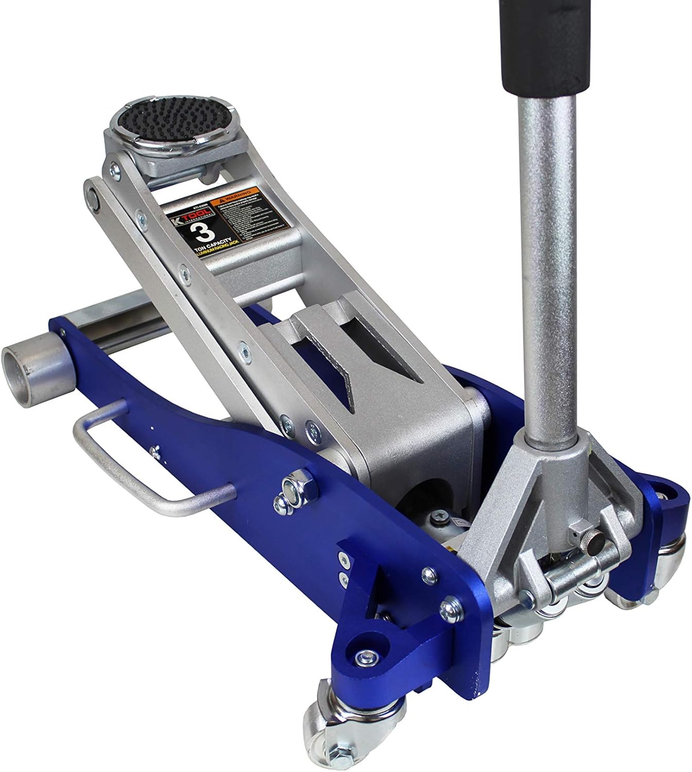 K Tool International 3 Ton Aluminum Service Jack XD; Dual Pump Pistons, 19 1/4