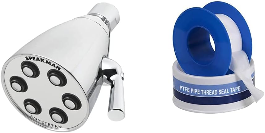 Speakman S-2252 Signature Icon Anystream Adjustable High Pressure Shower Head-1.75 GPM Solid Brass Replacement Bathroom Showerhead, Polished Chrome, 2.5 Pack of 2