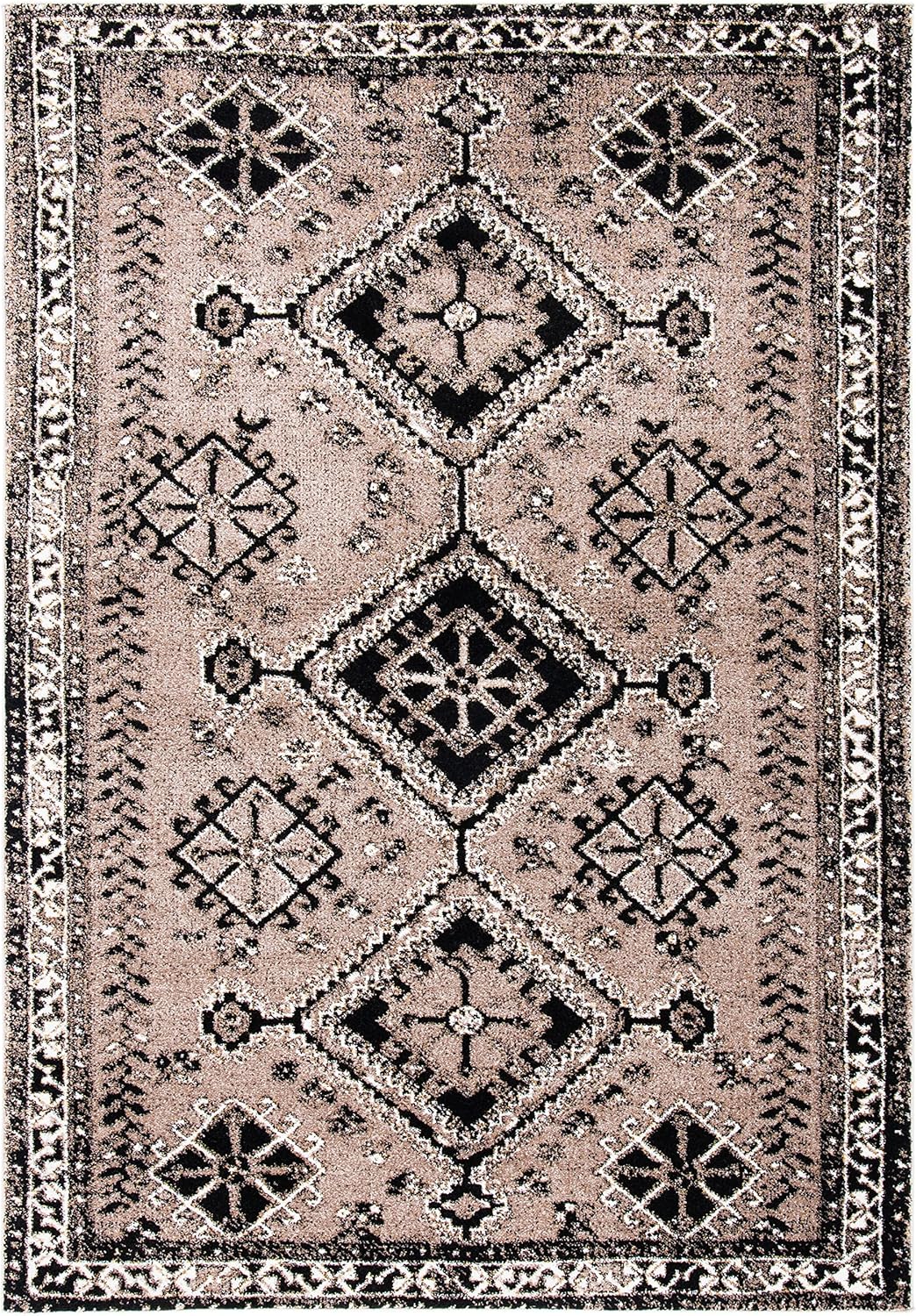 SAFAVIEH Vintage Hamadan Collection VTH293T Oriental Distressed Non-Shedding Living Room Dining Bedroom Area Rug, 5'3