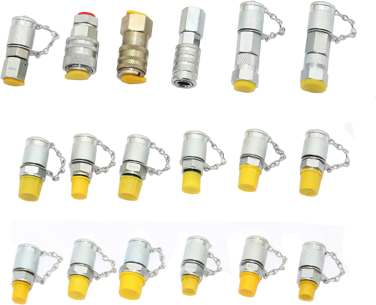 XZT 18 Pack Hydraulic Pressure Tester Coupling Kit,Quick couplings,Hydraulic Test Parts for USA Brand Excavator Construction Machinery