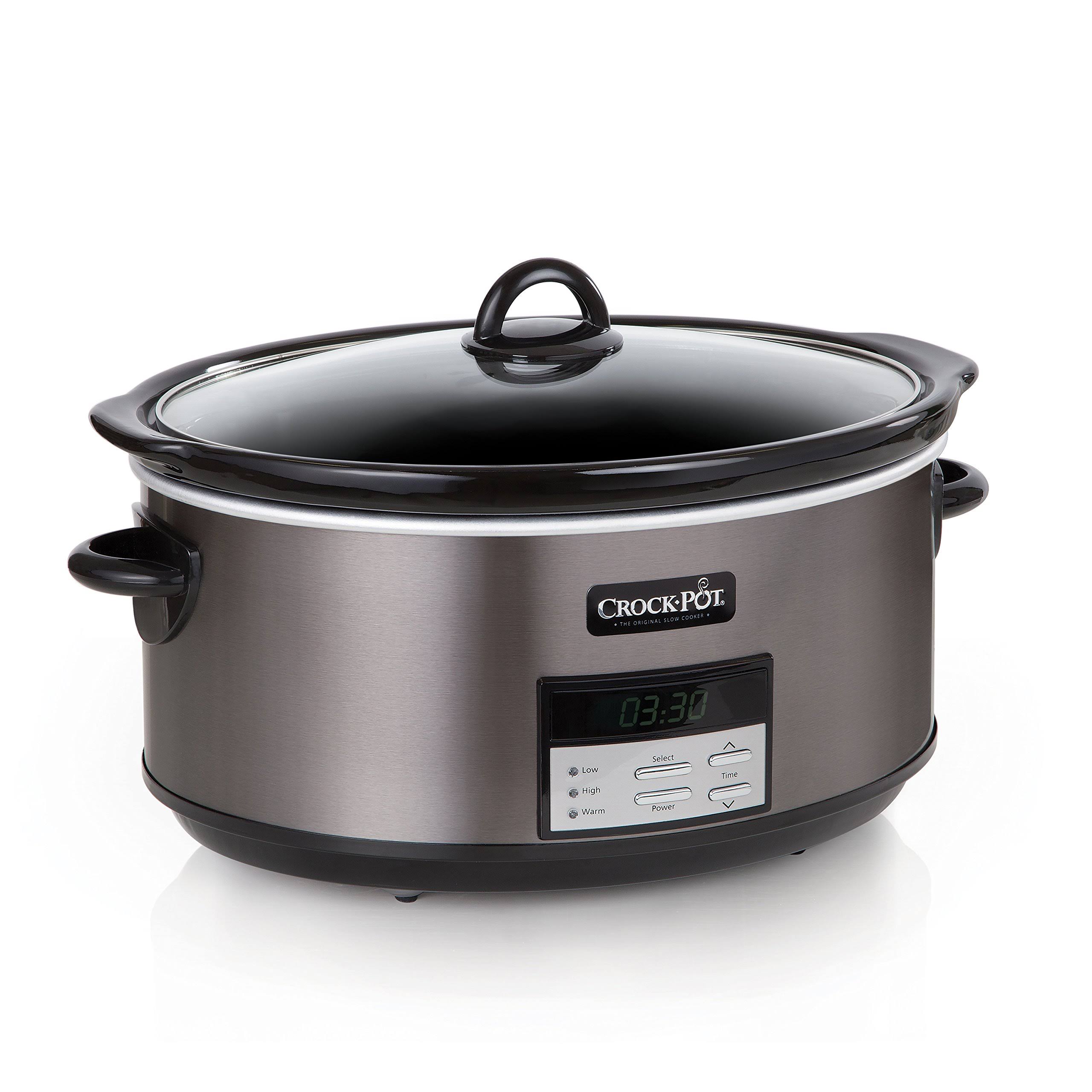 Crock Pot Sccpvfc800-ds 8 Quart Programmable Slow Cooker, Black Stainless Steel